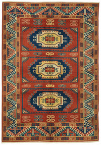 Vamave Kırmızı Etnik Uşak Halısı, Geometrik Desenli 202x284 cm