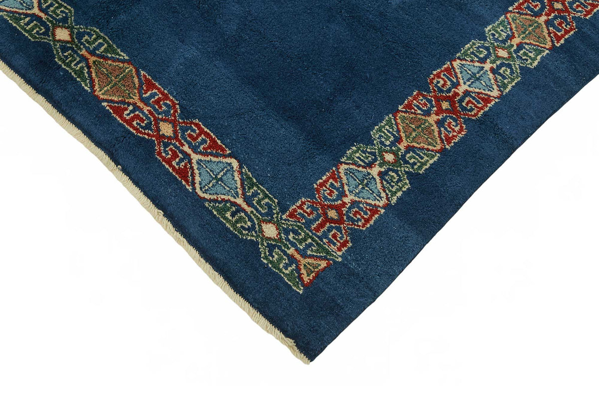 Vamave Lacivert Kırmızı Madalyon Göbek Uşak El Dokuma Halı 188x236 cm – detay görünümü