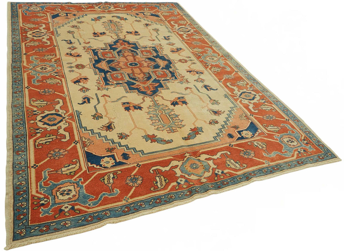 Vamave Madalyon Desenli Bej Uşak Halısı 206x313 cm 49112 – genel görünüm