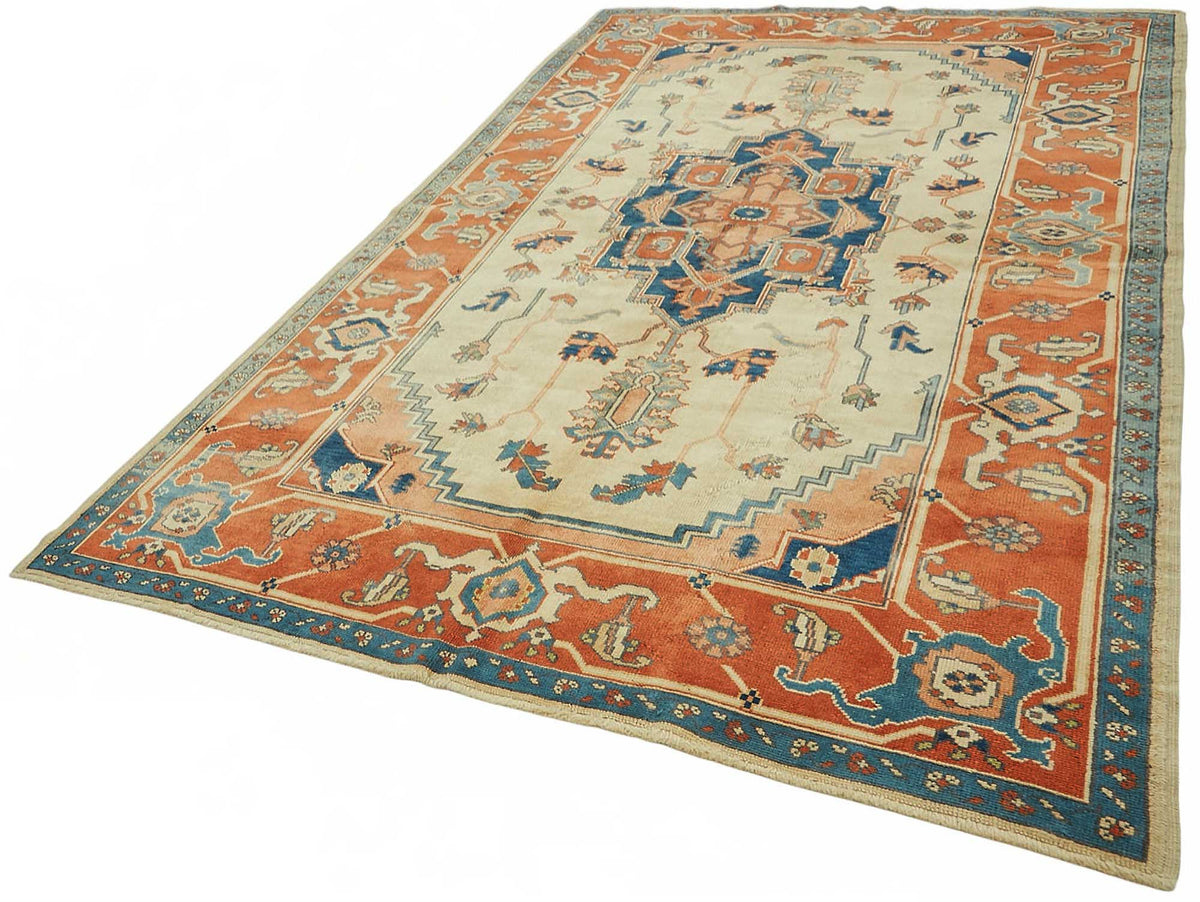 Vamave Madalyon Desenli Bej Uşak Halısı 206x313 cm 49112 – doku yakın çekim