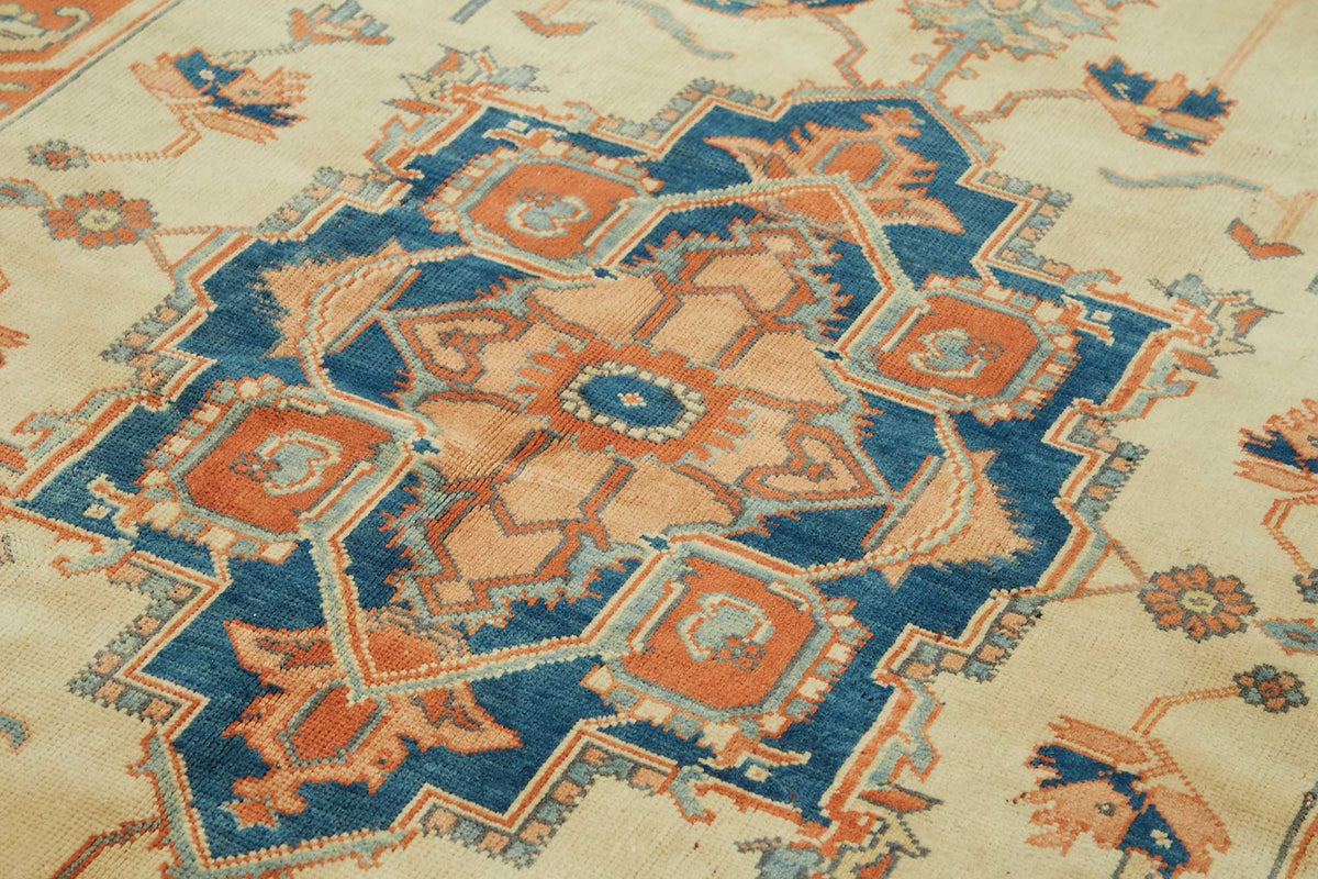 Vamave Madalyon Desenli Bej Uşak Halısı 206x313 cm 49112 – mekânda kullanım