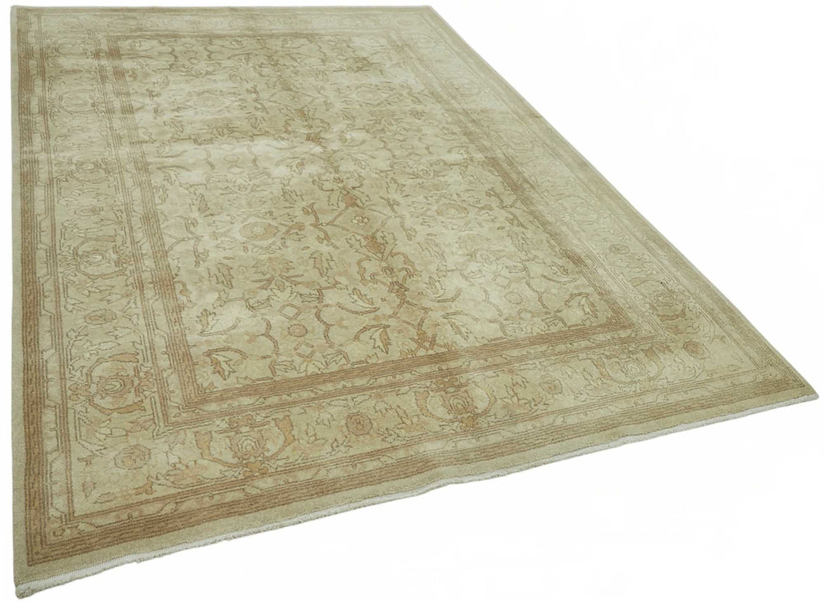 Vamave Bej Rengi Madalyon Desenli El Dokuma Uşak Halı 183x272 cm – genel görünüm