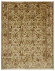 Vamave Bej ve Kahverengi Çiçek Desenli Yün Uşak Halı 233x297 cm