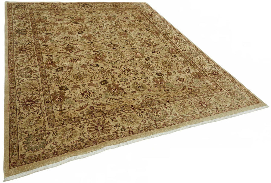 Vamave Bej ve Kahverengi Çiçek Desenli Yün Uşak Halı 233x297 cm – genel görünüm