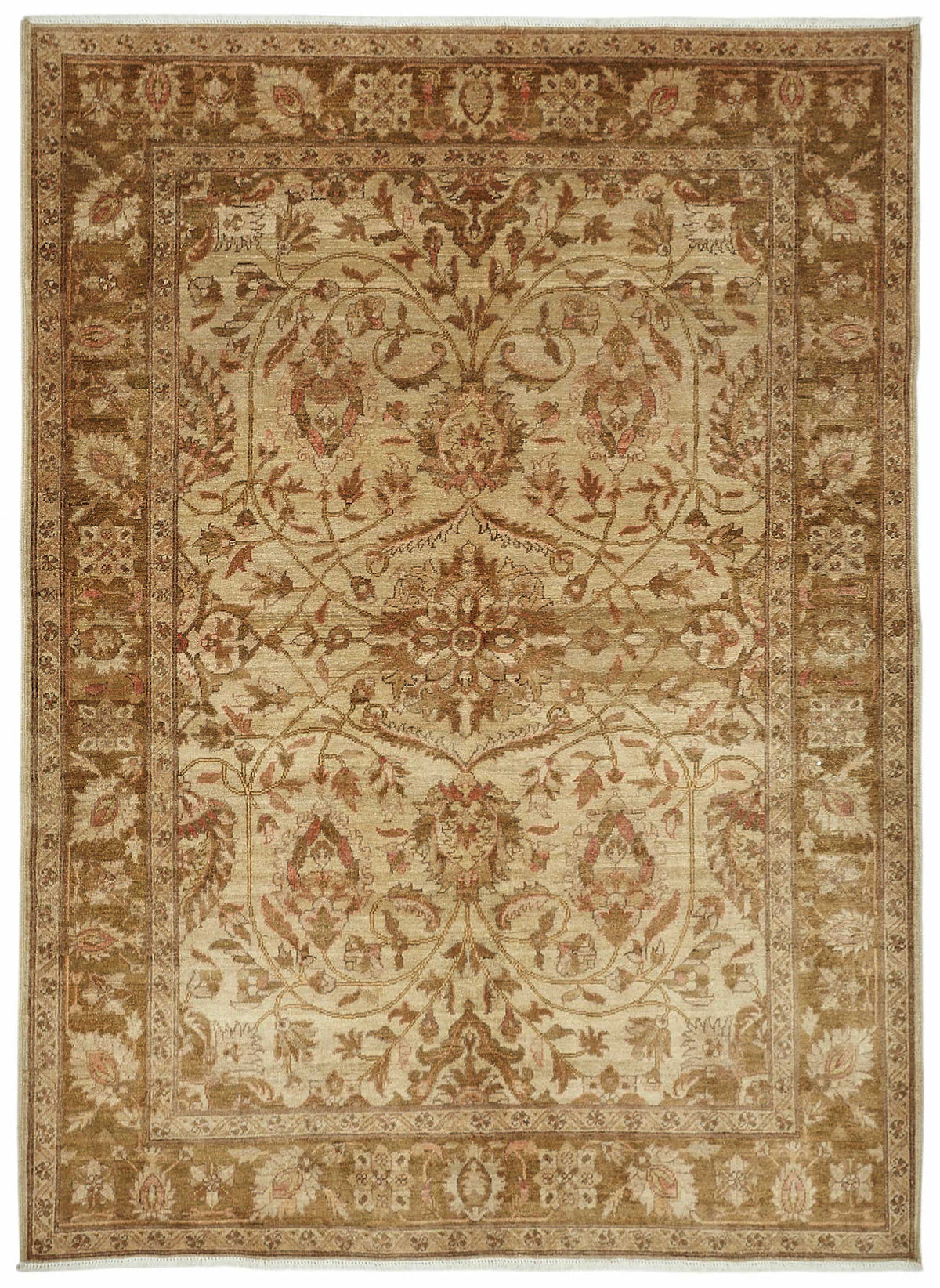 Vamave Kahverengi Halı 6 m2 Uşak El Dokuma Çiçekli 186x254 cm