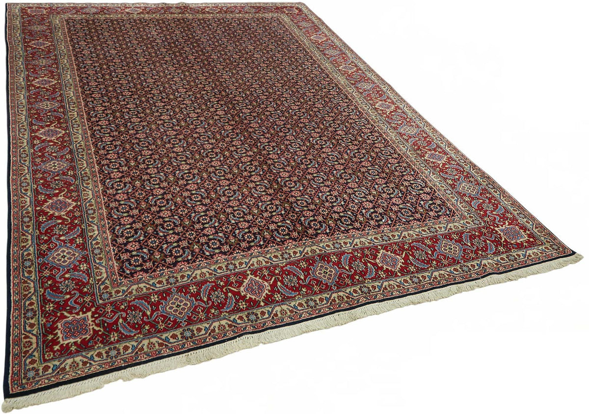 Vamave Geometrik Desenli Lacivert Kırmızı Uşak Halısı 220x312 cm – genel görünüm