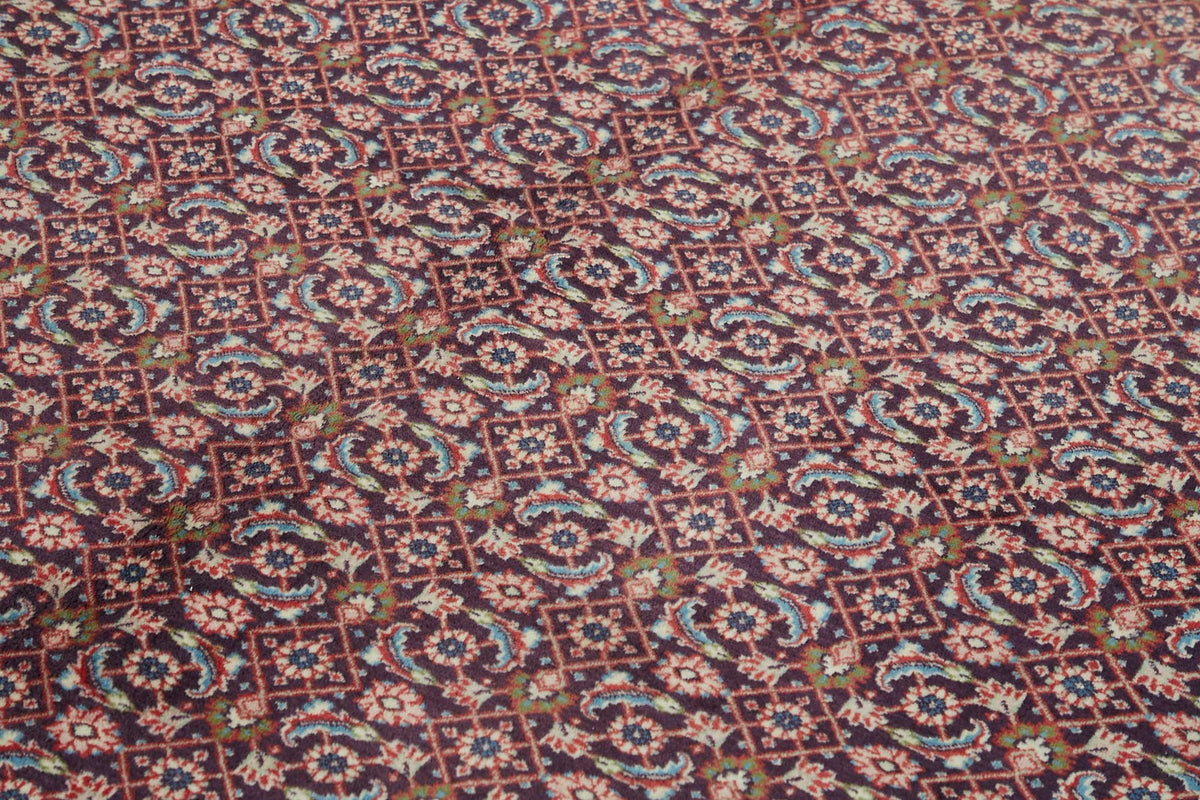 Vamave Geometrik Desenli Lacivert Kırmızı Uşak Halısı 220x312 cm – mekânda kullanım