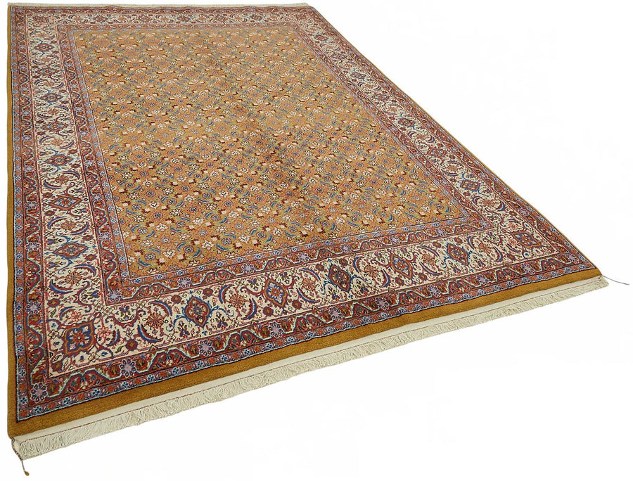 Vamave Brown Red Geometric Uşak Hand-Woven Rug 195x286 cm – overall view