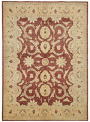 Vamave Kırmızı Dokuma Uşak Halısı Çiçek Desenli ve Bej Renkli 206x288 cm