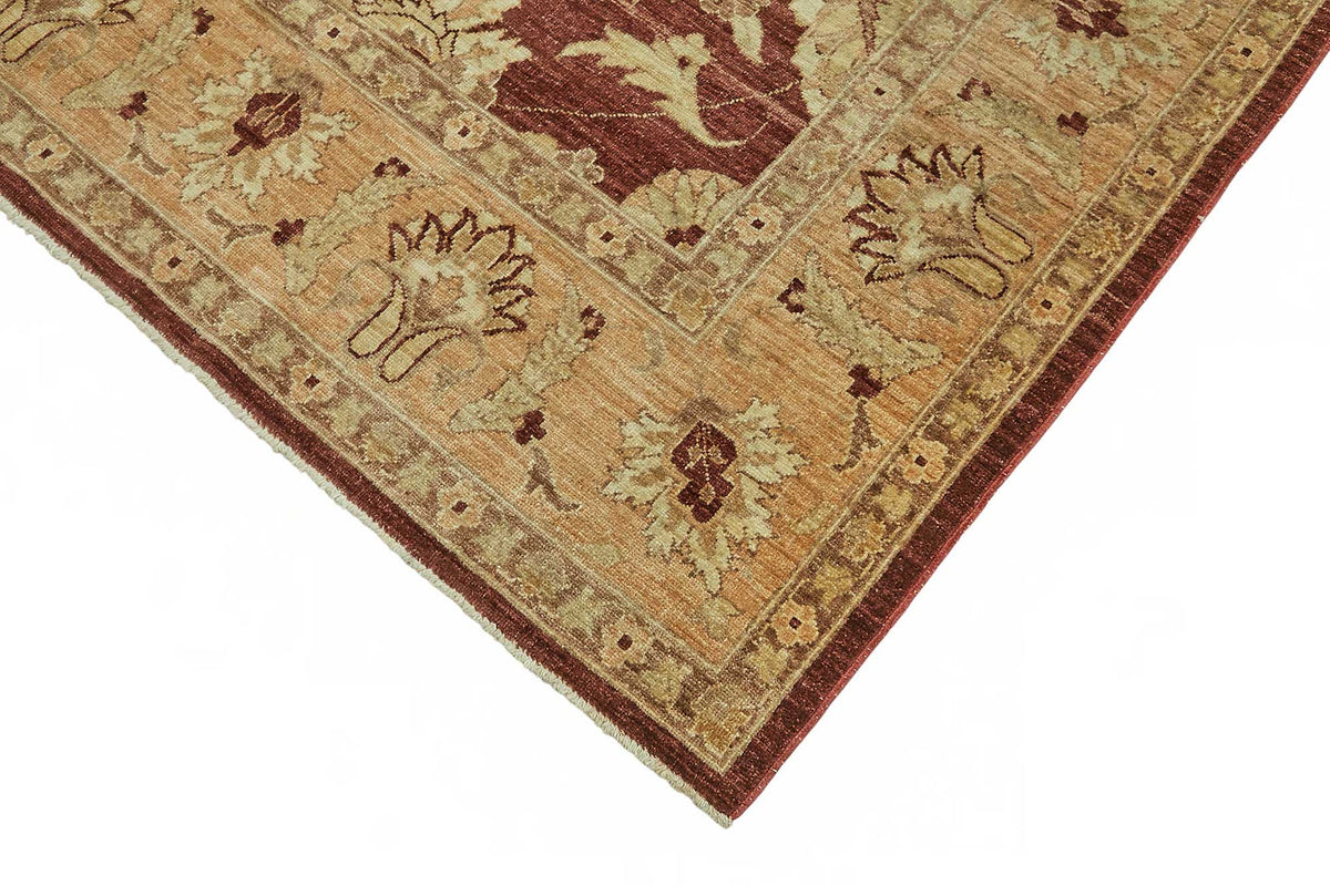 Vamave Kırmızı Dokuma Uşak Halısı Çiçek Desenli ve Bej Renkli 206x288 cm – detay görünümü