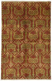 Vamave Kırmızı Geometrik Desenli Uşak El Dokuma Halı 150x232 cm