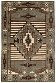 Vamave Geometrik Desenli Antrasit Gri Uşak Halısı 197x298 cm
