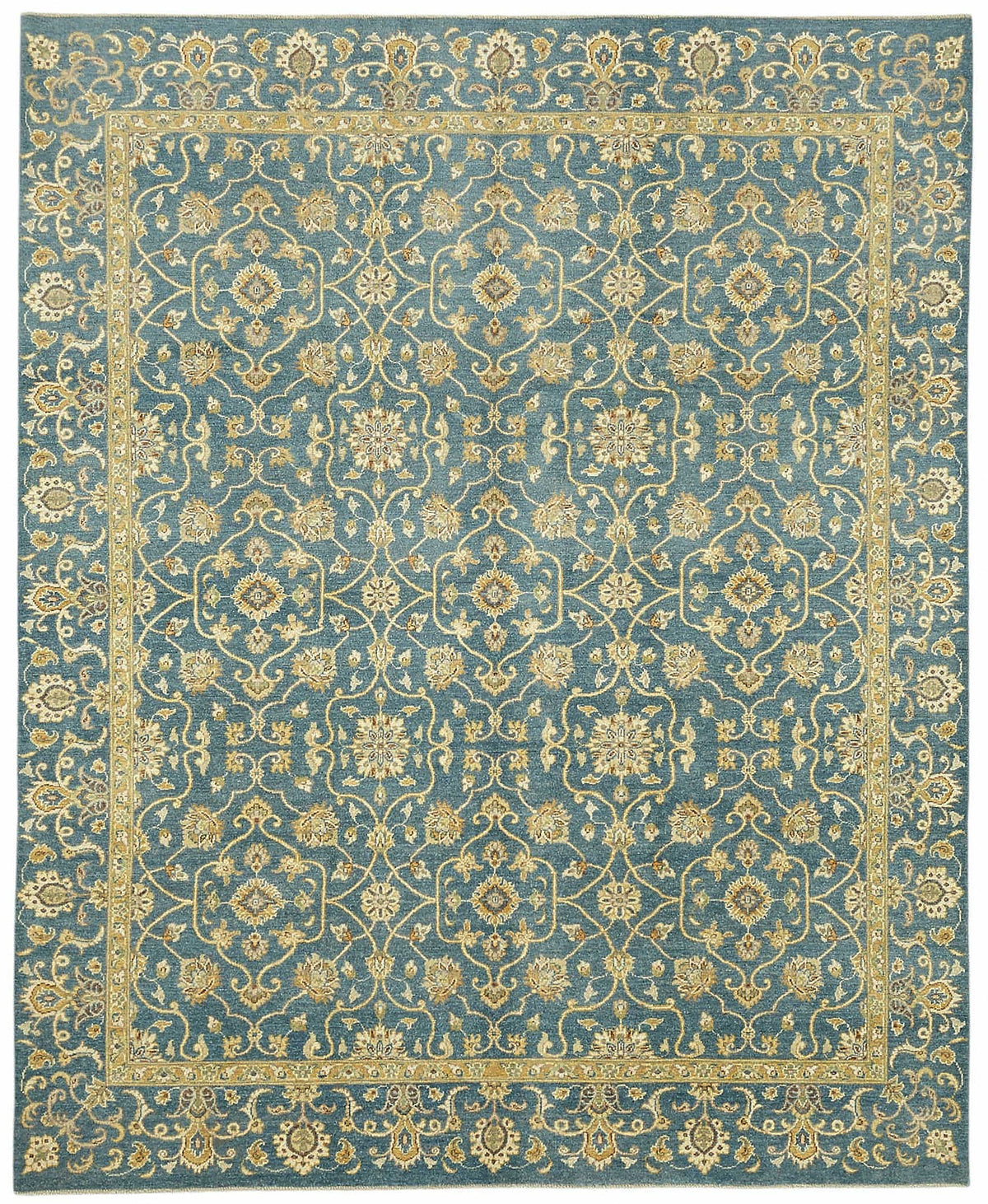 Vamave Mavi Halı Geometrik Desenli Uşak El Dokuma 245x296 cm