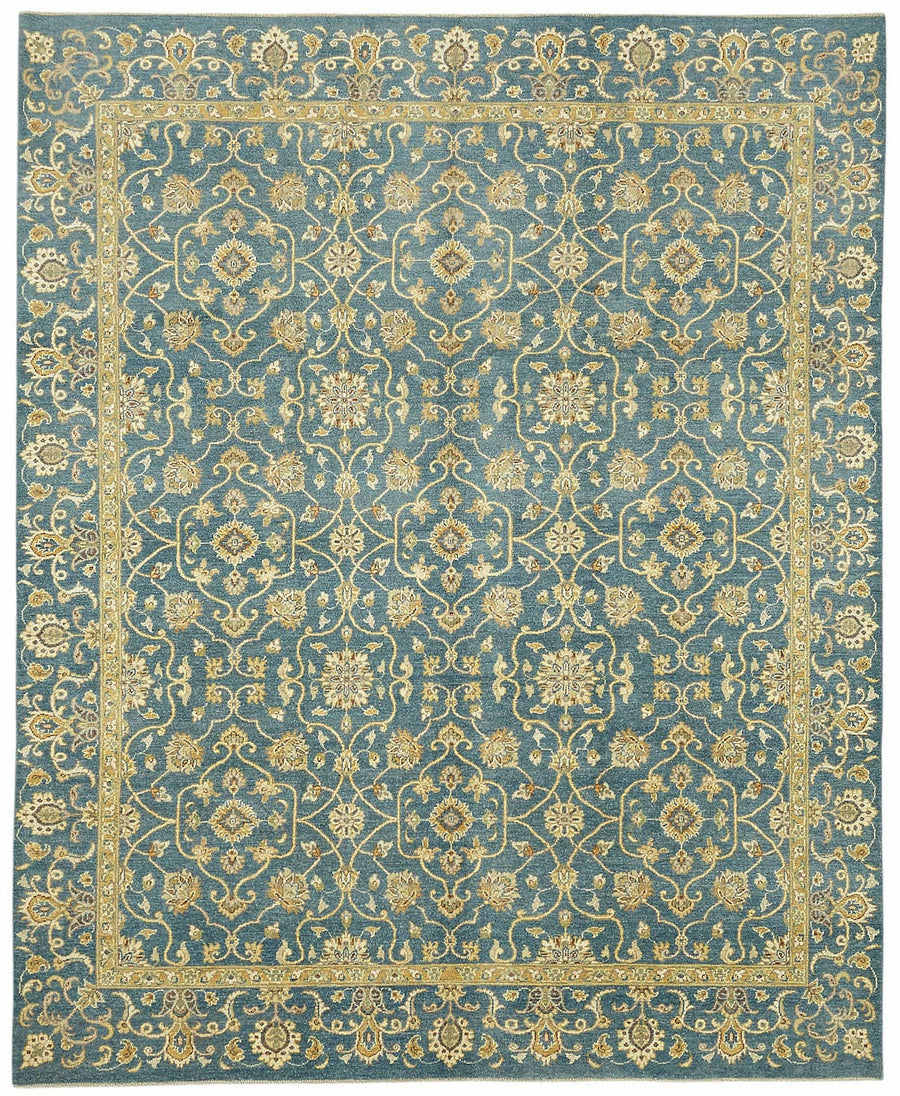 Vamave Mavi Halı Geometrik Desenli Uşak El Dokuma 245x296 cm