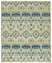 Vamave Bej Lacivert Geometrik Desenli Uşak El Dokuma Halı 240x300 cm