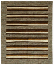 Vamave Gri Kahverengi Geometrik Desenli Uşak El Dokuma Halı 244x298 cm