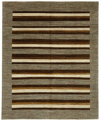 Vamave Gri Kahverengi Geometrik Desenli Uşak El Dokuma Halı 244x298 cm