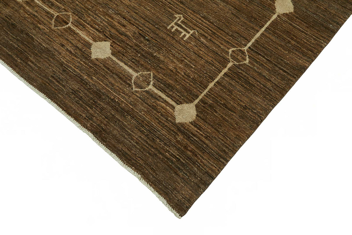 Vamave Geometrik Desenli Kahverengi Uşak Halı 201x296 cm 49134 – detay görünümü