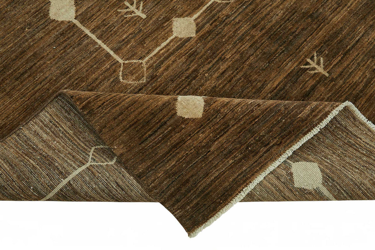 Vamave Geometrik Desenli Kahverengi Uşak Halı 201x296 cm 49134 – kenar detayı