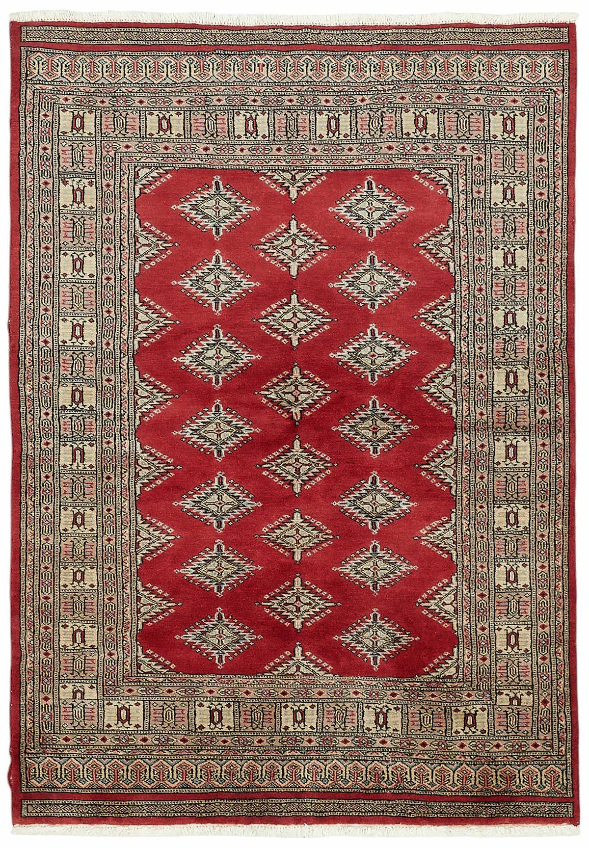 Lomli Kırmızı Etnik Halı Geometrik Desenli Vintage Dokuma 127x180 cm