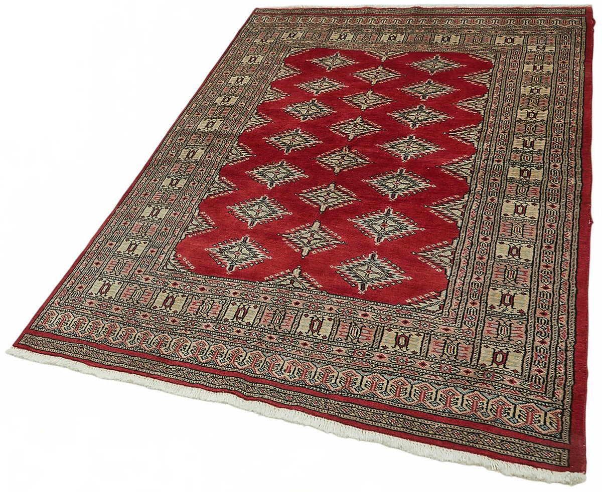 Lomli Kırmızı Etnik Halı Geometrik Desenli Vintage Dokuma 127x180 cm – doku yakın çekim