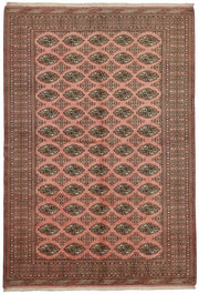Vamave Kahverengi Halı 6 m² Pembe Zeminli Vintage Uşak Halısı 200x285 cm