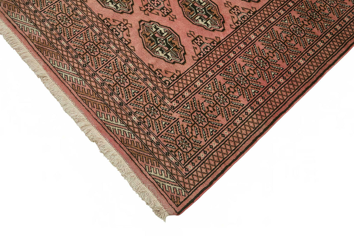 Vamave Kahverengi Halı 6 m² Pembe Zeminli Vintage Uşak Halısı 200x285 cm – detay görünümü