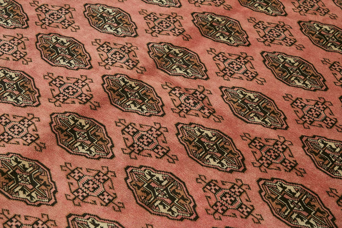 Vamave Kahverengi Halı 6 m² Pembe Zeminli Vintage Uşak Halısı 200x285 cm – mekânda kullanım