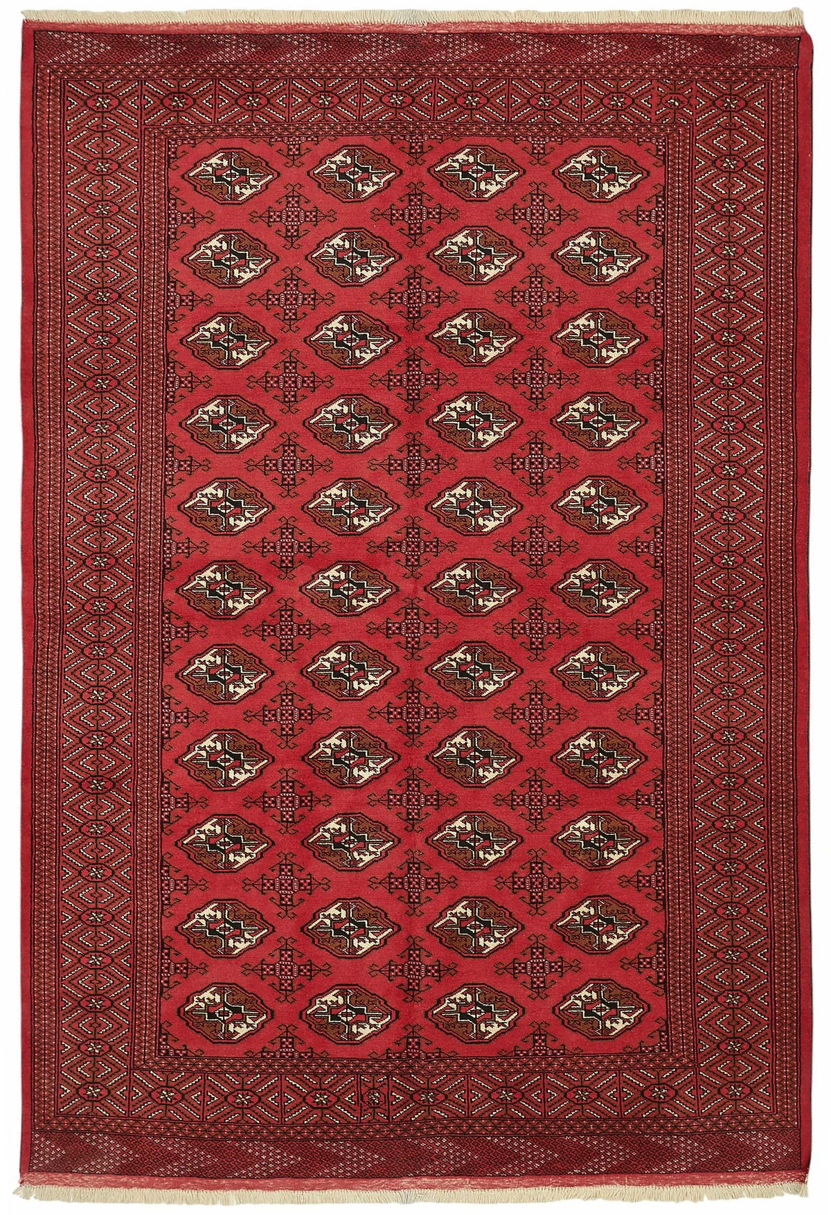 Vamave Kırmızı Dokuma Geometrik Desenli Uşak Halısı 163x250 cm