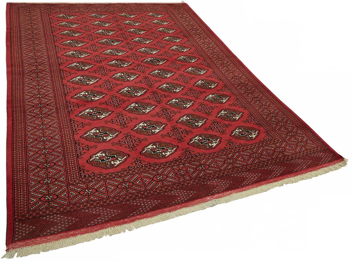 Vamave Kırmızı Dokuma Geometrik Desenli Uşak Halısı 163x250 cm – genel görünüm