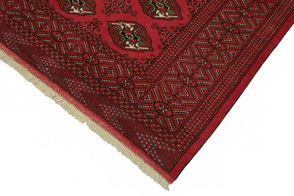 Vamave Kırmızı Dokuma Geometrik Desenli Uşak Halısı 163x250 cm – detay görünümü