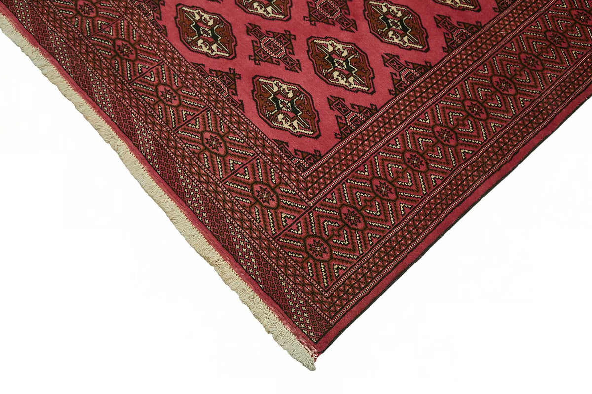 Vamave Kırmızı Geometrik Desenli Uşak El Dokuma Halı 200x290 cm – detay görünümü