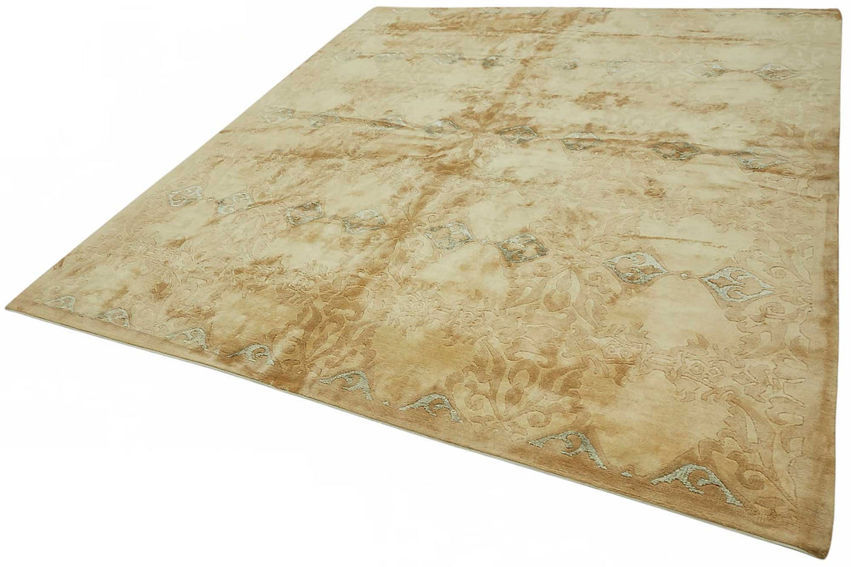 Vamave Açık Kahverengi Uşak Halısı Geometrik Desenli 248x287 cm – doku yakın çekim
