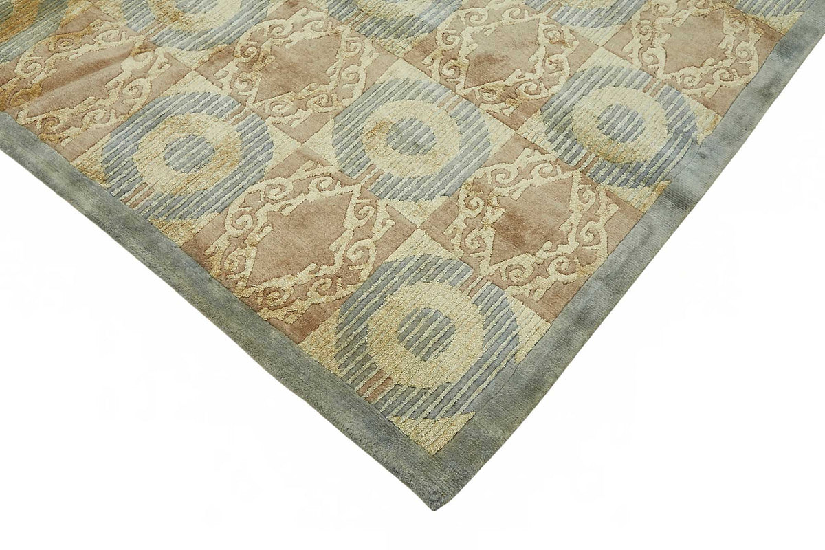 Vamave Bej Gri Antrasit Geometrik Modern Uşak El Dokuma Halı 240x302 cm – detay görünümü