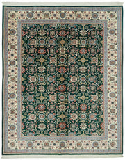 Vamave Uşak Koyu Yeşil Geometrik Desenli El Dokuma Halı 240x298 cm