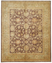 Vamave Kahverengi ve Bej Çiçekli Dokuma Yün Uşak Halı 250x303 cm