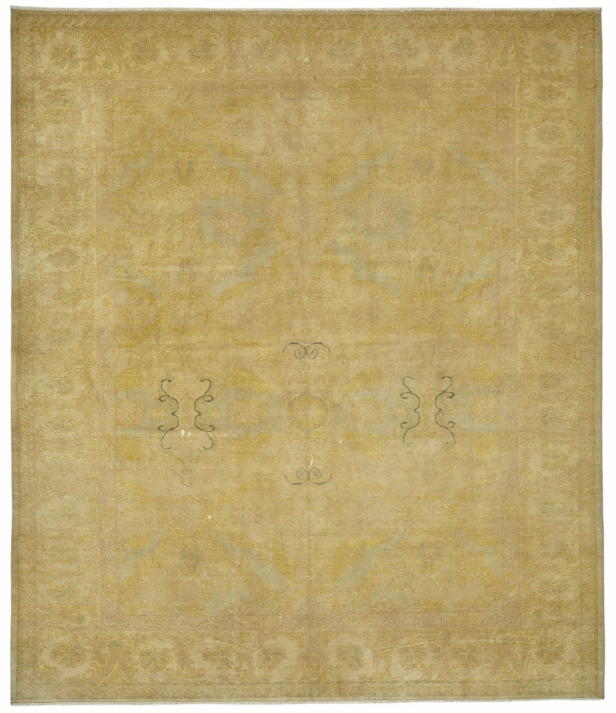 Vamave Açık Bej Halı Uşak Madalyon Desenli 10-20 Yıllık 257x303 cm