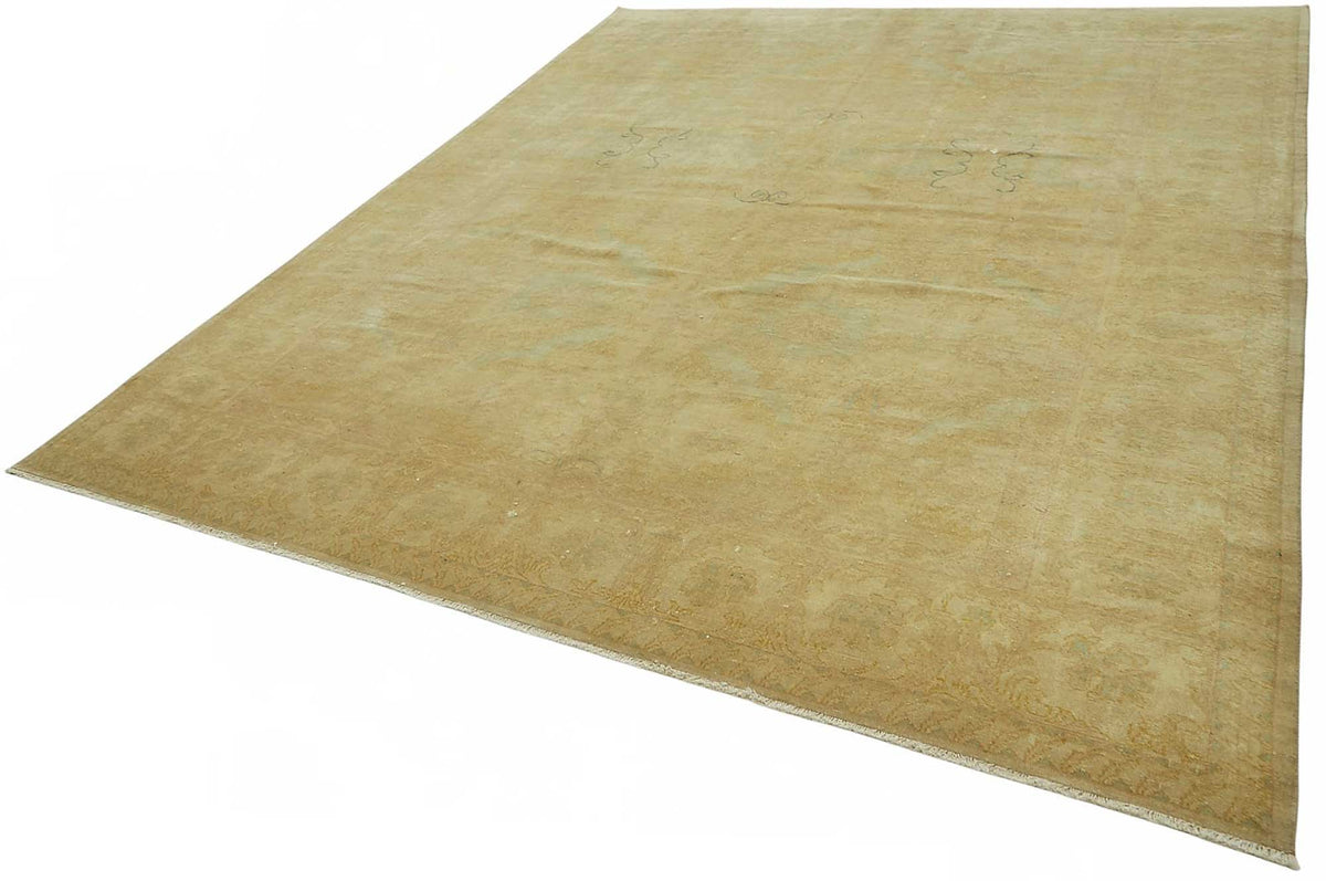 Vamave Açık Bej Halı Uşak Madalyon Desenli 10-20 Yıllık 257x303 cm – doku yakın çekim