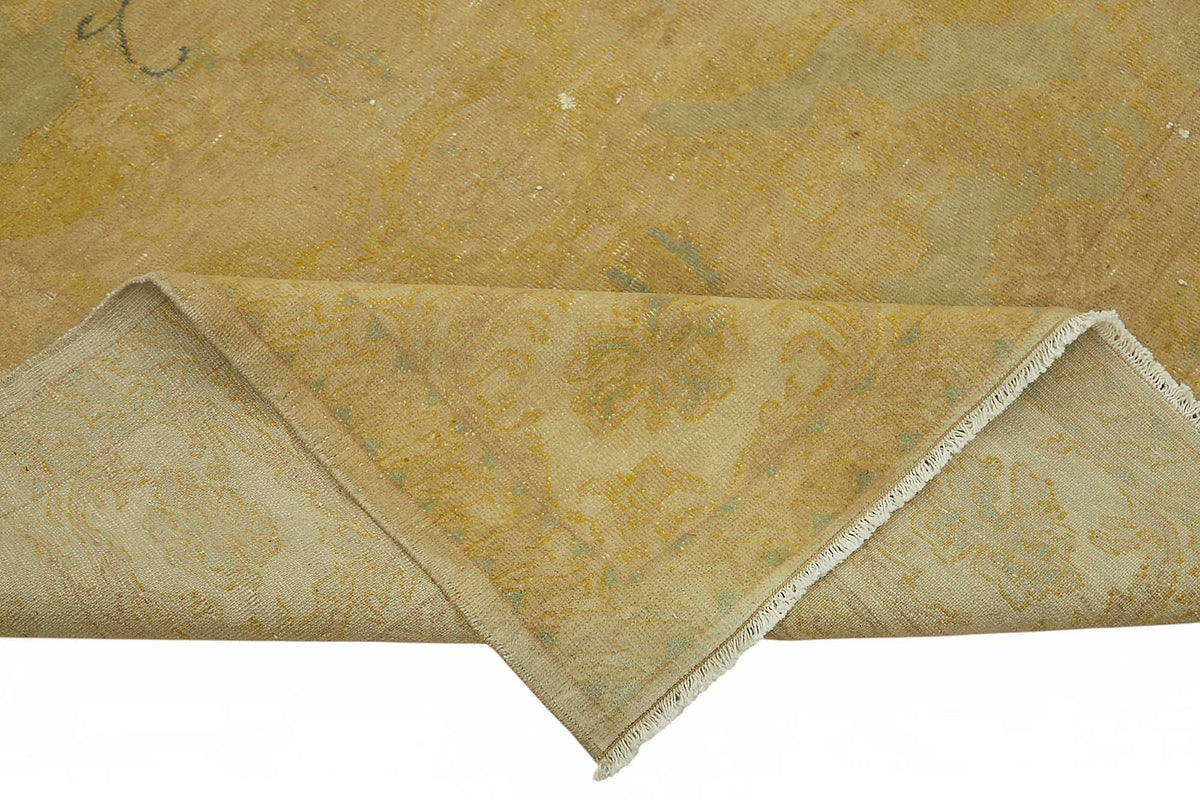 Vamave Açık Bej Halı Uşak Madalyon Desenli 10-20 Yıllık 257x303 cm – kenar detayı