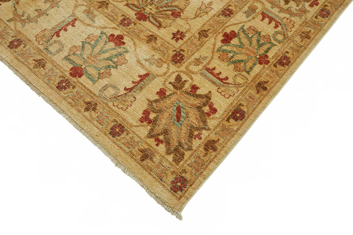 Vamave Düz Kahverengi Halı Uşak El Dokuması Çiçekli 246x310 cm – detay görünümü