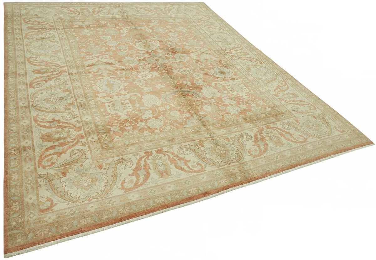 Vamave Uşak El Dokuma Bej Zeminli Çiçekli Halı 247x306 cm 49155 – genel görünüm