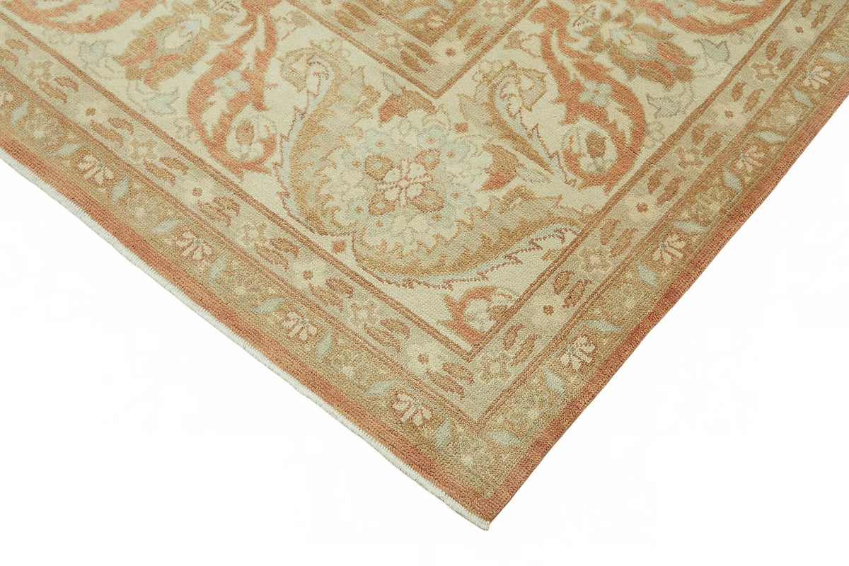 Vamave Uşak El Dokuma Bej Zeminli Çiçekli Halı 247x306 cm 49155 – detay görünümü