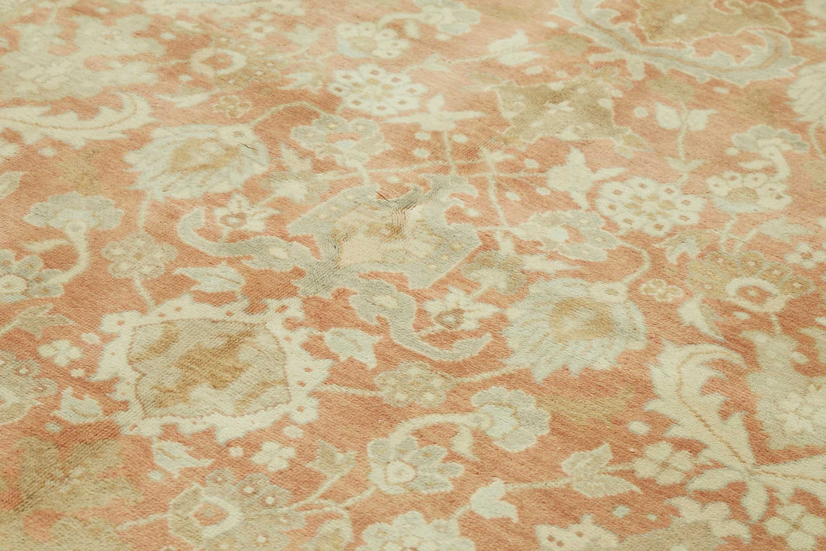 Vamave Uşak El Dokuma Bej Zeminli Çiçekli Halı 247x306 cm 49155 – mekânda kullanım