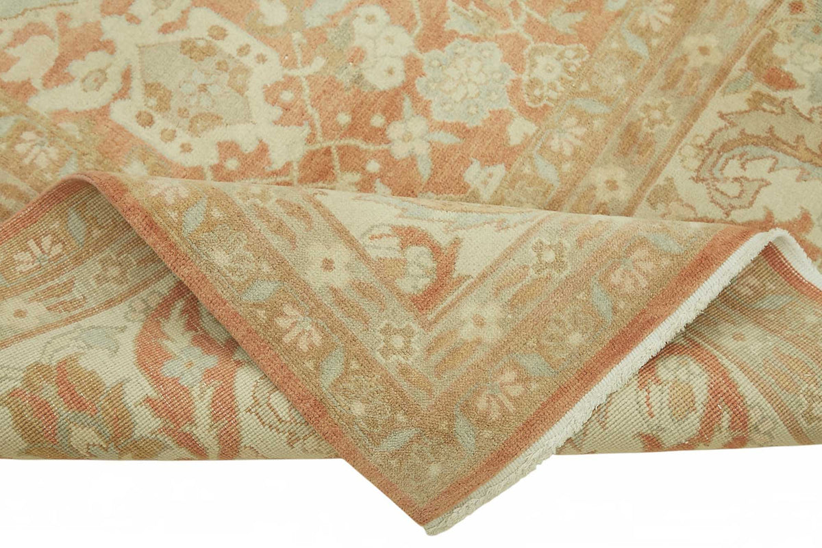 Vamave Uşak El Dokuma Bej Zeminli Çiçekli Halı 247x306 cm 49155 – kenar detayı