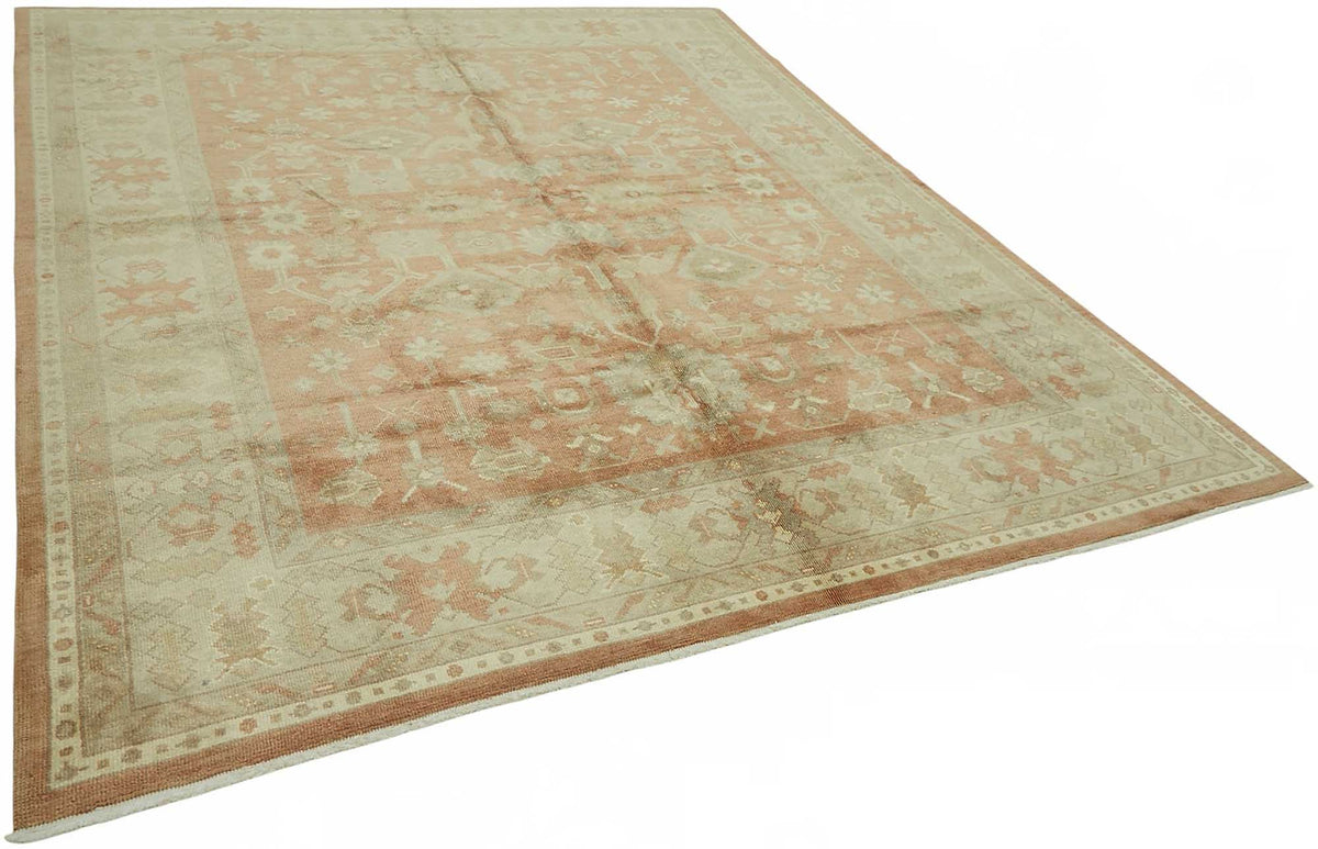 Vamave Turuncu Bej Geometrik Desenli Uşak El Dokuma Halı 251x305 cm – genel görünüm