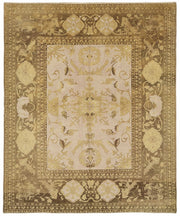 Vamave Uşak El Dokuma Bej ve Kahverengi Çiçekli Halı 240x290 cm 49159