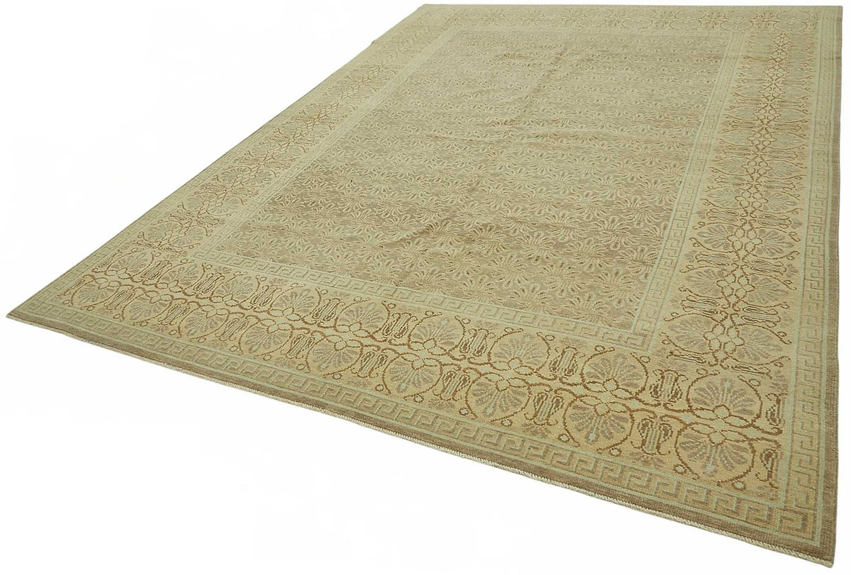 Vamave Uşak Halısı Bej Kahverengi Geometrik Desenli 253x340 cm 49162 – doku yakın çekim