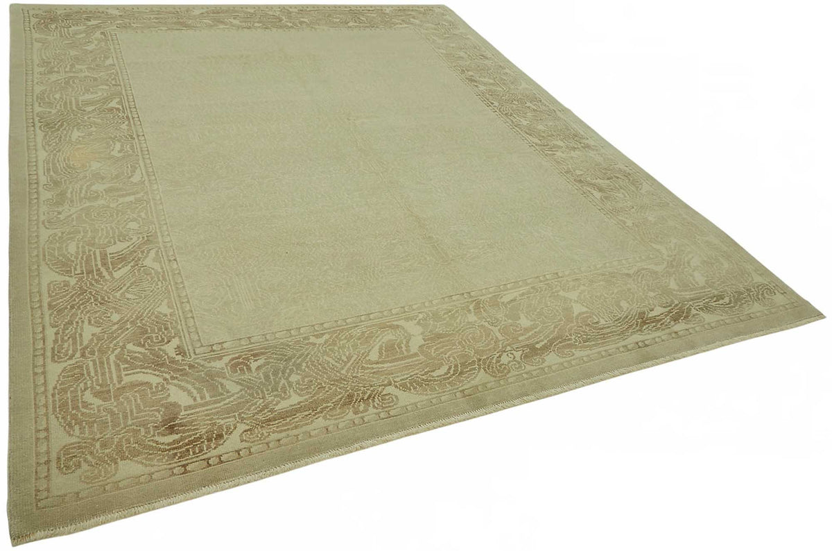 Vamave Bej ve Kahverengi Bordürlü Düz Dokuma Uşak Halısı 248x323 cm – genel görünüm