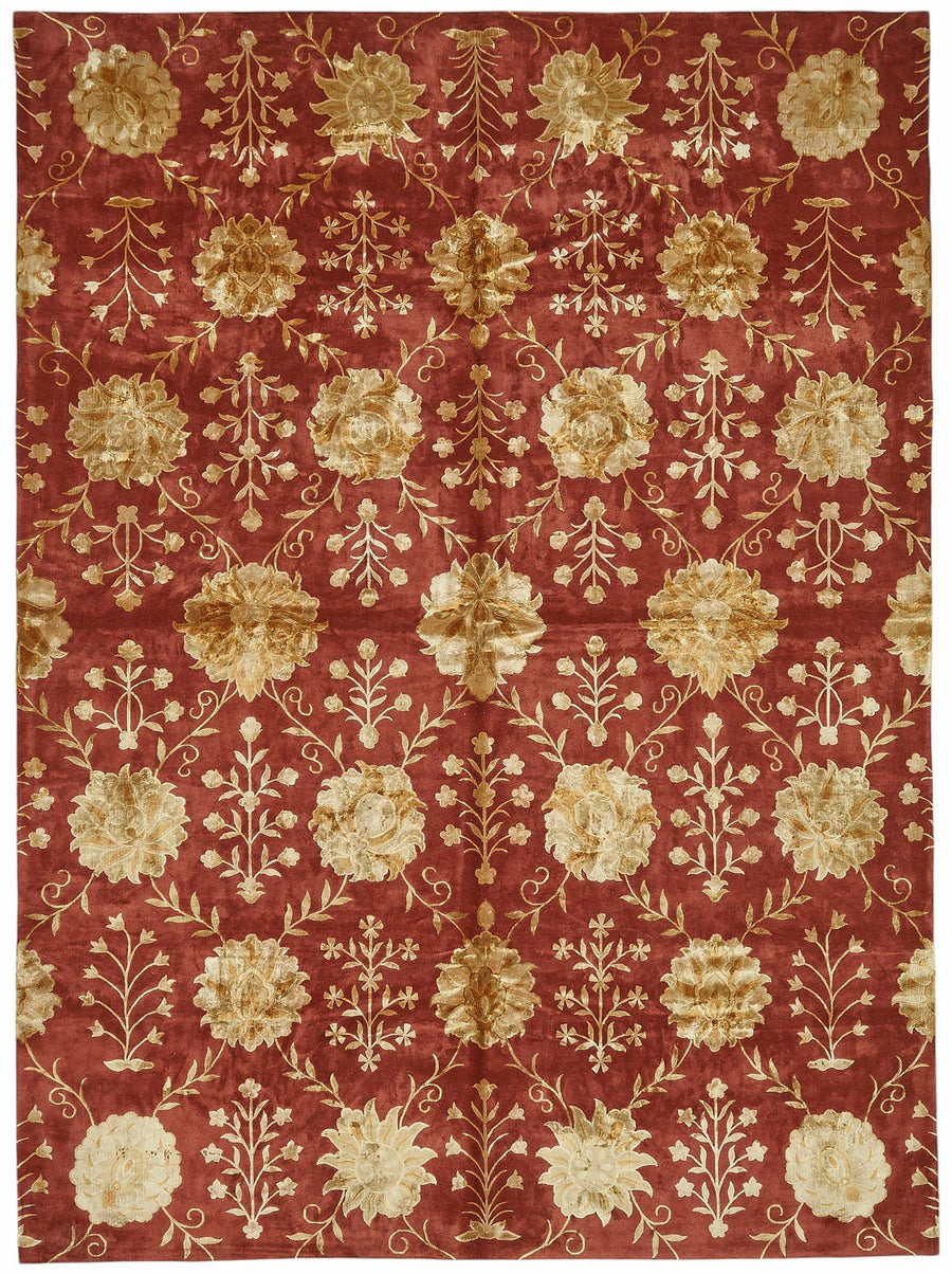 Vamave Çiçek Desenli Kırmızı Uşak El Dokuma Halı 266x360 cm 49165