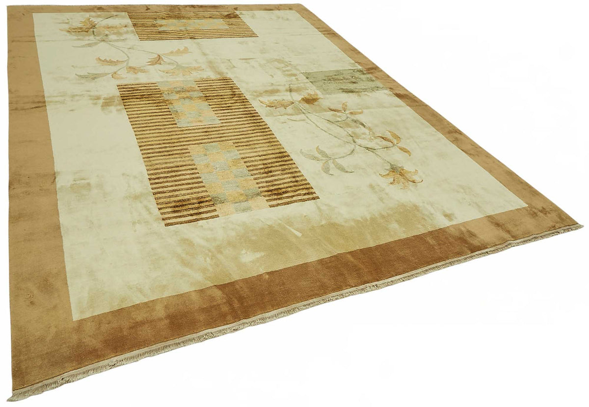 Vamave Bej Halı Modern Soyut Desenli Uşak Dokuma 265x356 cm – genel görünüm